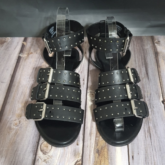 ASOS Woman's Size 4 Fonzy Leather Studded Gladiator Sandals - Picture 2 of 6